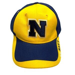 U.S. Navy Baseball Hat Cap Embroidered Adjustable Strap Blue Yellow